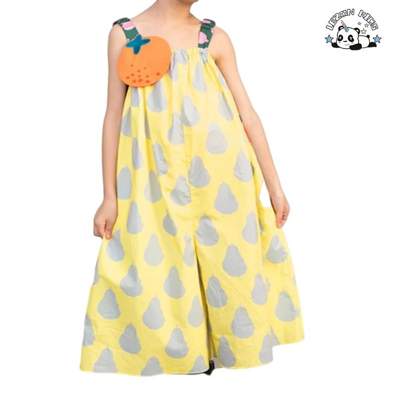 LEZONKIDS - Designer Style Children's Fancy Dress Mock up Design Colorful Girls Color Block Dress